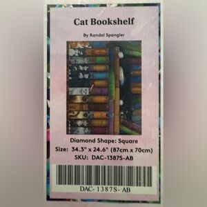 Diamond Art Club Randal Spangler Cat Bookshelf Diamond Painting